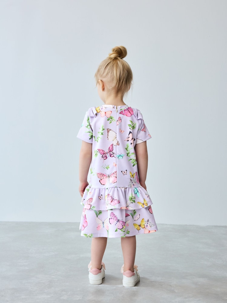 Baker by Ted Baker Lilac Purple Printed Ponte Dress - Image 2 of 8