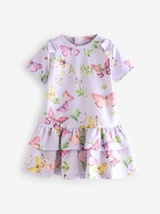 Baker by Ted Baker Lilac Purple Printed Ponte Dress - Image 4 of 8