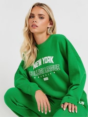 PixieGirl Petite Green New York Sweatshirt - Image 4 of 5