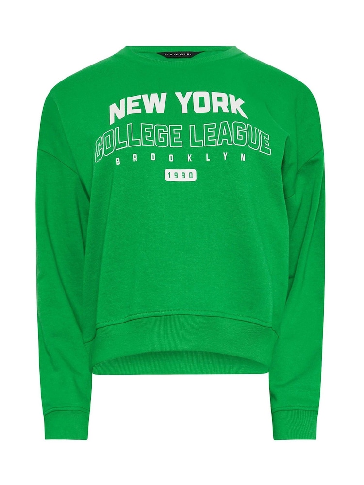 PixieGirl Petite Green New York Sweatshirt - Image 5 of 5
