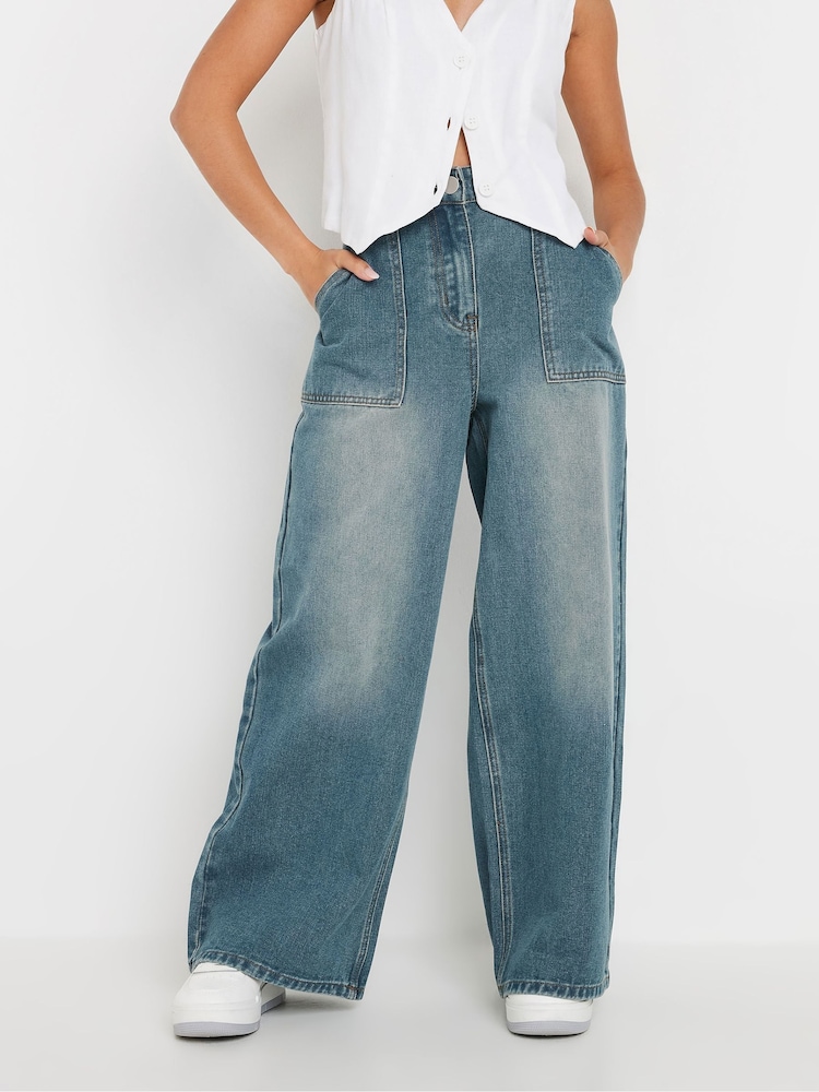PixieGirl Petite Vintage Patch Pocket Wide Leg 100% Cotton Jeans - Imagen 2 de 5 PixieGirl Petite Vintage Patch Pocket Wide Leg 100% Cotton Jeans - Imagen 2 de 5