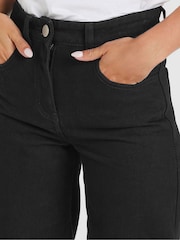 PixieGirl Petite Black Wide Leg 100% Cotton Jeans - Image 3 of 5