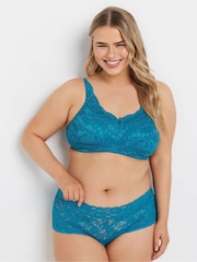 Yours Curve Green Lace Total Support Bra - Image 1 of 6