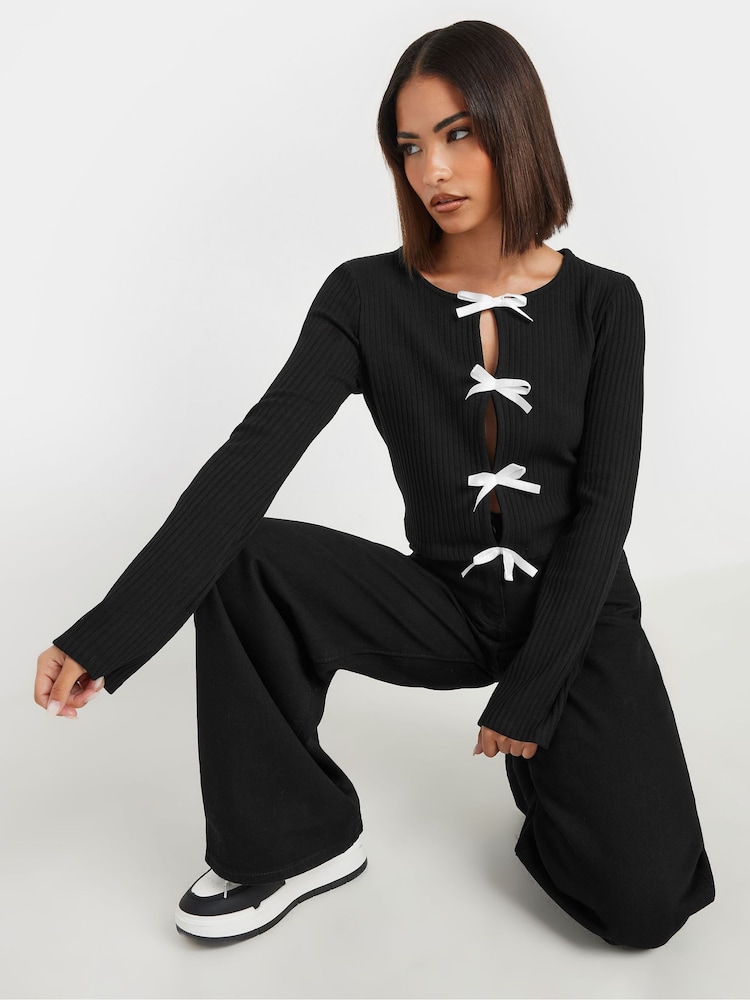 PixieGirl Petite Bow Ribbed Top - صورة 1 من 6