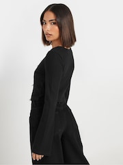 PixieGirl Petite Bow Ribbed Top - صورة 4 من 6