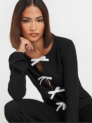 PixieGirl Petite Bow Ribbed Top - صورة 5 من 6