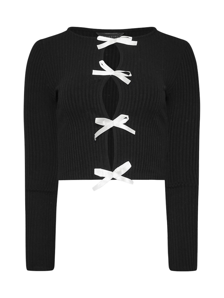 PixieGirl Petite geripptes Oberteil mit Schleife - Bild 6 von 6 PixieGirl Petite geripptes Oberteil mit Schleife - Bild 6 von 6