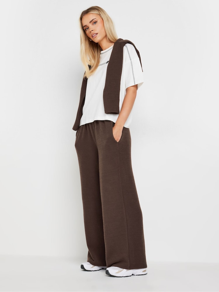 PixieGirl Petite Brown Cut And Sew Jogger Bottoms - Image 1 of 6