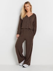 PixieGirl Petite Brown Cut And Sew Jogger Bottoms - Image 4 of 6
