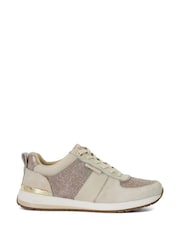 Dune London Natural Ego Mix Material Runner Trainers - Image 2 of 6