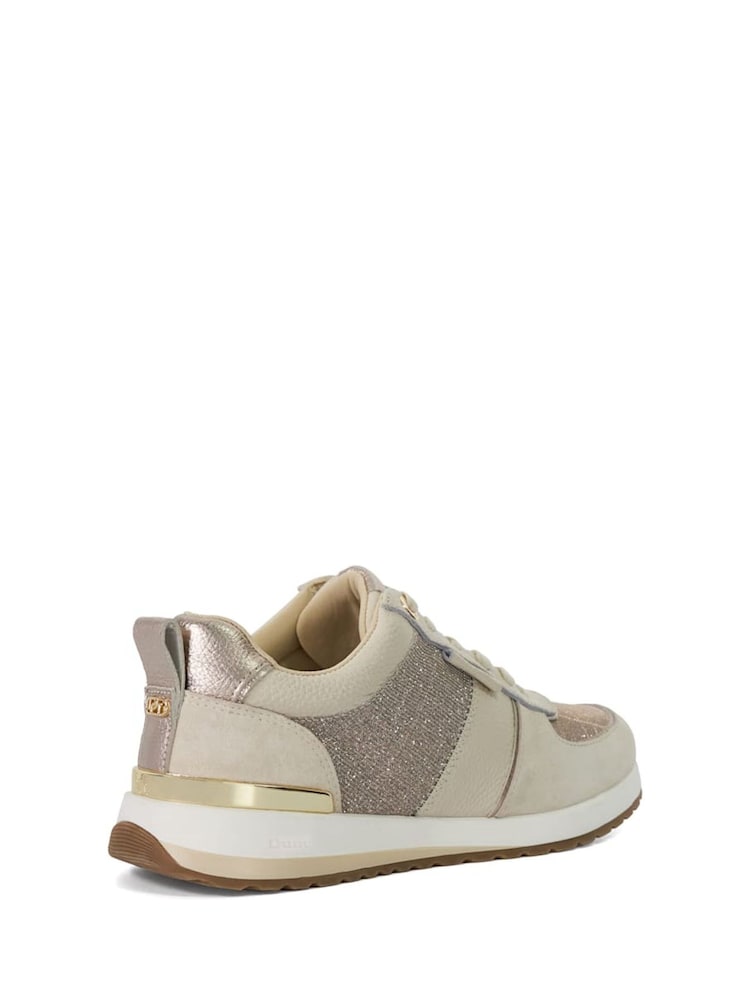 Dune London Natural Ego Mix Material Runner Trainers - Image 4 of 6