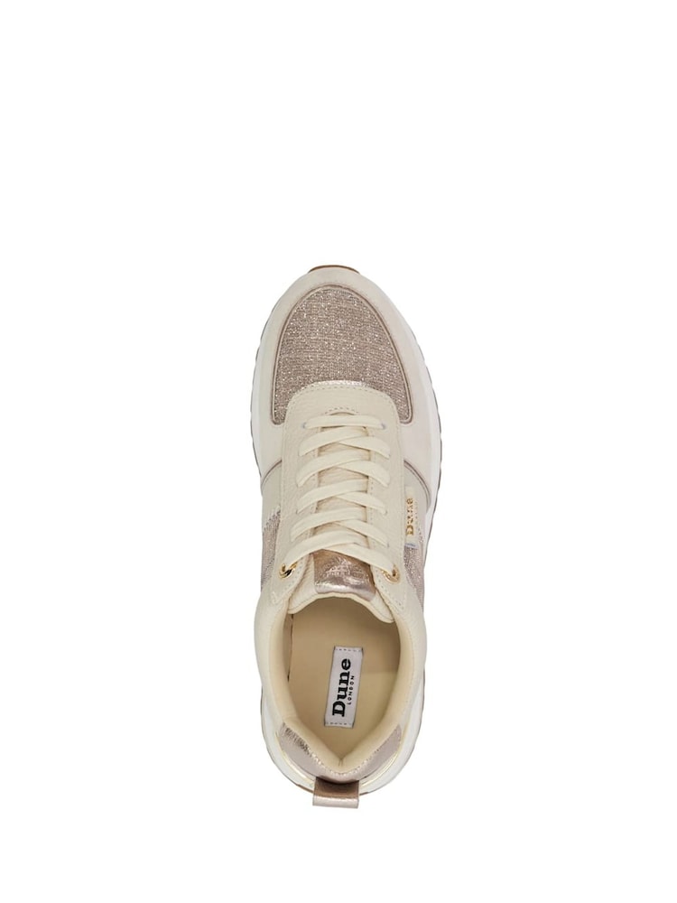 Dune London Natural Ego Mix Material Runner Trainers - Image 5 of 6