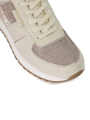 Dune London Natural Ego Mix Material Runner Trainers - Image 6 of 6