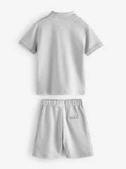 Baker by Ted Baker Textured Grey Polo Shirt and Shorts Set - Изображение 2 из 8