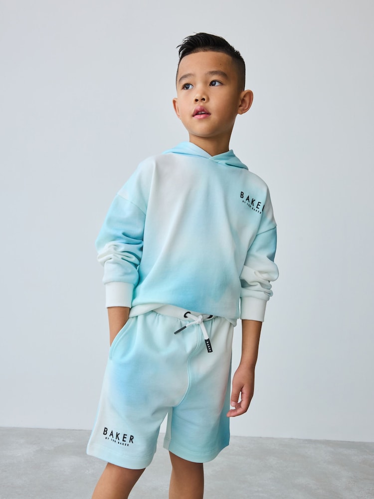 Baker by Ted Baker Blue 100% Cotton Hoodie and Shorts Set - Image 4 of 11