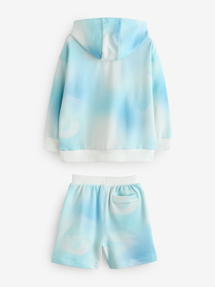 Baker by Ted Baker Blue 100% Cotton Hoodie and Shorts Set - Image 9 of 11