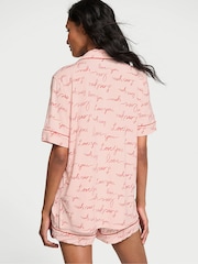 Victoria's Secret Purest Pink/Lipstick Red Script Modal Short Pyjama Set - Image 2 of 3
