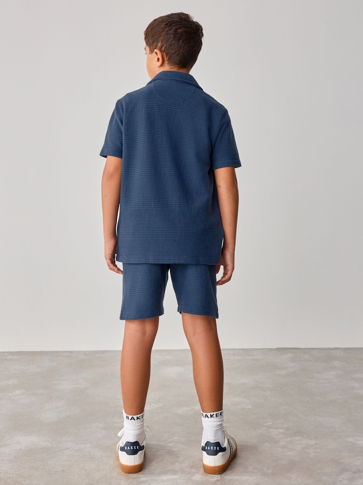 Baker by Ted Baker Textured Shirt T-Shirt and Shorts Set - Image 3 of 12