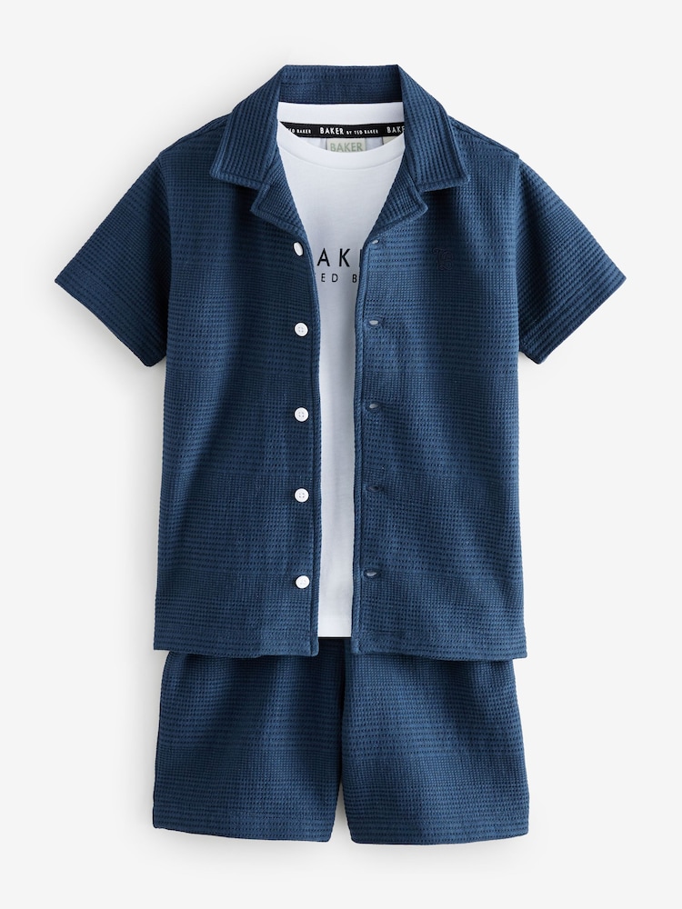 Baker by Ted Baker Textured Shirt T-Shirt and Shorts Set - Image 6 of 12