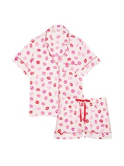 Victoria's Secret Coconut White & Lipstick Kisses Satin Short Pyjama Set - Image 3 of 3