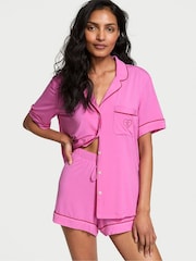 Victoria's Secret New Peony Pink Heart Modal Short Pyjama Set - Image 1 of 3