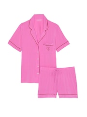 Victoria's Secret New Peony Pink Heart Modal Short Pyjama Set - Image 3 of 3