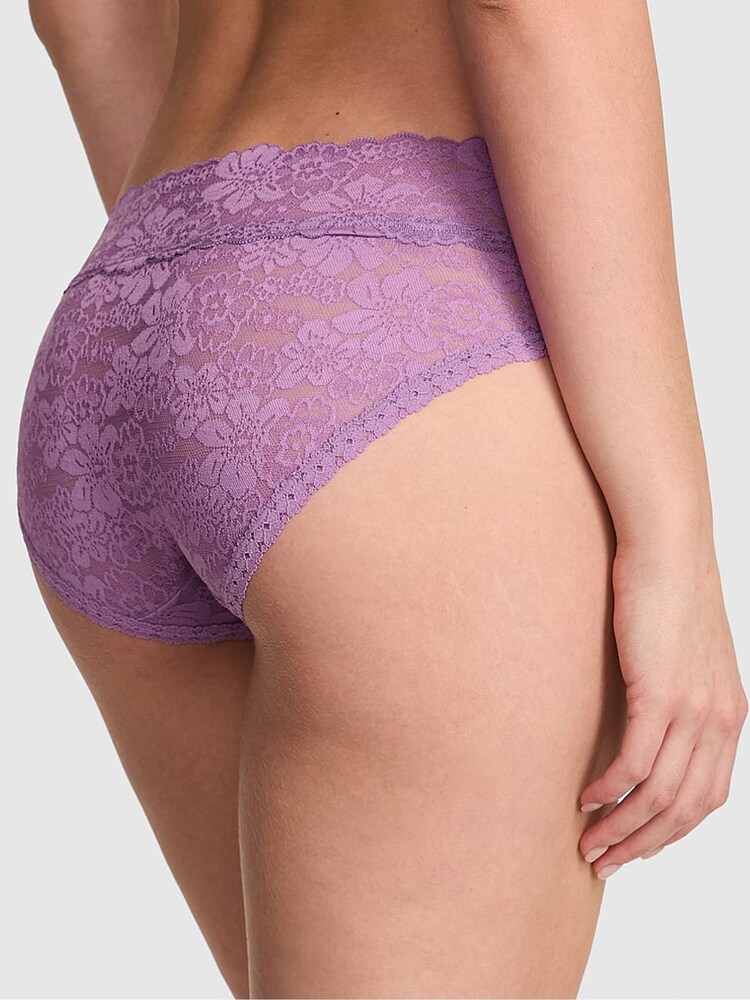 Victoria's Secret PINK Grape Taffy Purple Hipster Floral Lace Knickers - Image 2 of 3