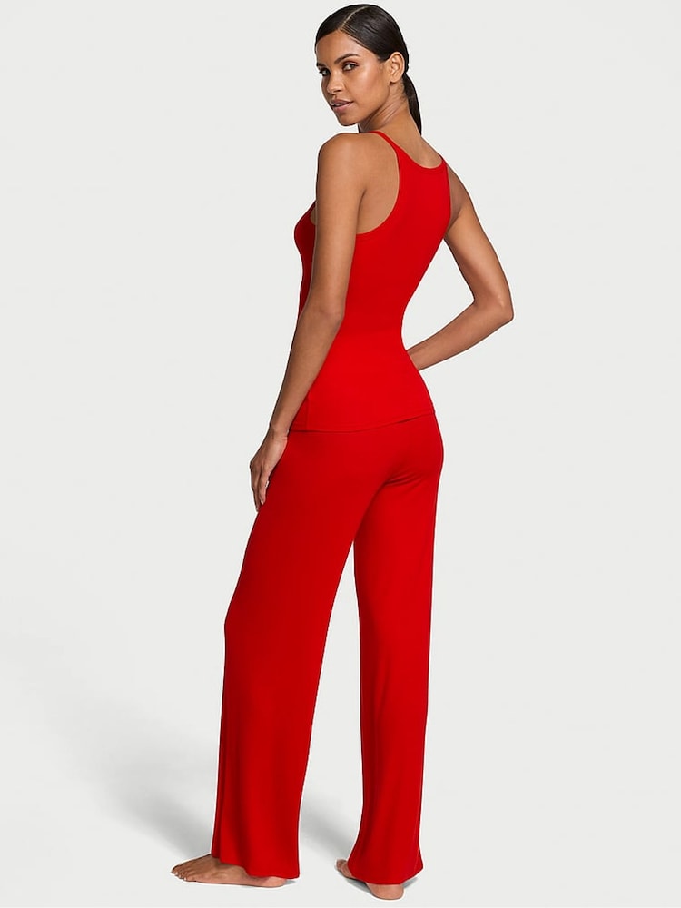 Victoria's Secret Lipstick Red Modal Rib Cami Long Pyjama Set - Image 2 of 3