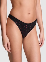 Victoria's Secret PINK Black Cherry Thong Cotton Knickers - Image 1 of 3