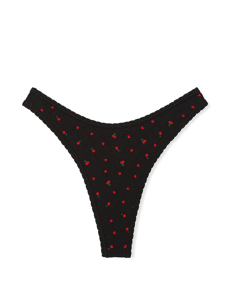 Victoria's Secret PINK Black Cherry Thong Cotton Knickers - Image 3 of 3