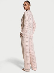 Victoria's Secret Purest Pink Dotted Stripe Modal Long Pyjama Set - Image 2 of 3