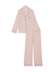 Victoria's Secret Purest Pink Dotted Stripe Modal Long Pyjama Set - Image 3 of 3