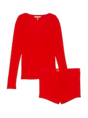 Victoria's Secret Lipstick Red Modal Rib Short Pyjama Set - Image 3 of 3