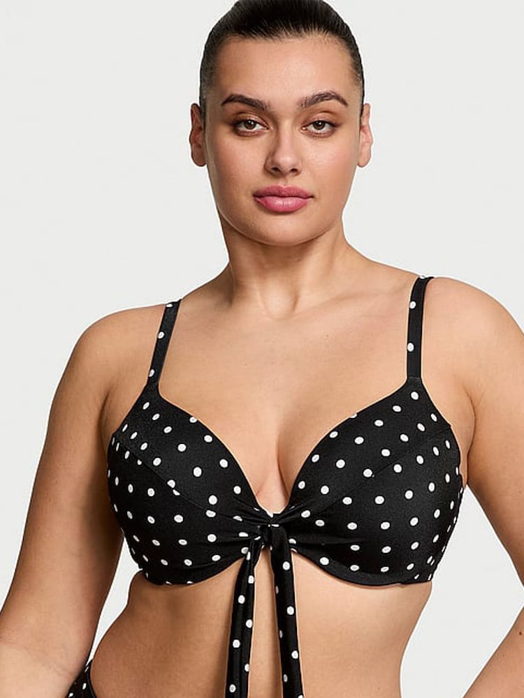 Met zwarte en wite stippen - Victoria's Secret bikinitop met strik - Image 1 of 4