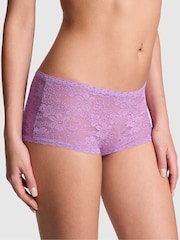 Grape Taffy paars - Victoria's Secret PINK Kanten slipje met bloemenprint - Image 1 of 3