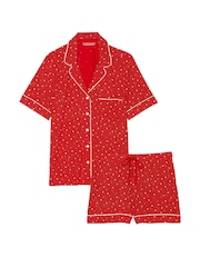 Victoria's Secret Lipstick Heart Dot Red Modal Short Pyjama Set - Image 3 of 3