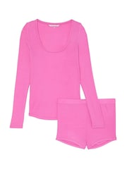 Victoria's Secret New Peony Pink Modal Rib Short Pyjama Set - Image 3 of 3