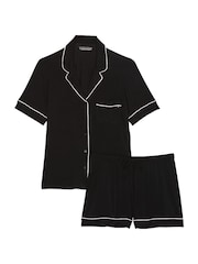 Zwart met Angel-roze bies - Victoria's Secret - Modal pyjamaset met short - Image 3 of 3