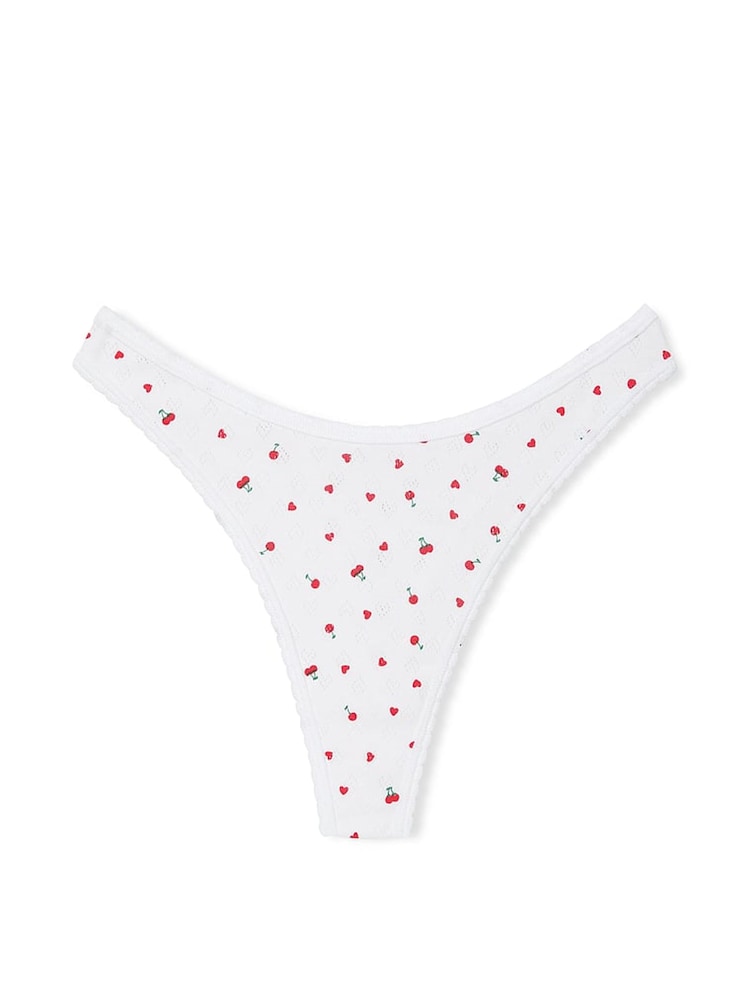 Victoria's Secret PINK White Cherry Thong Cotton Knickers - Image 3 of 3
