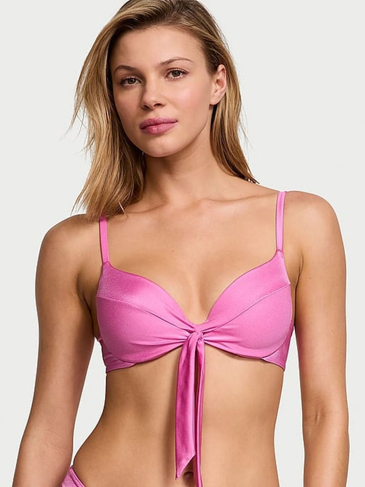 Nieuw pioenroze - Victoria's Secret bikinitop met strik - Image 1 of 3