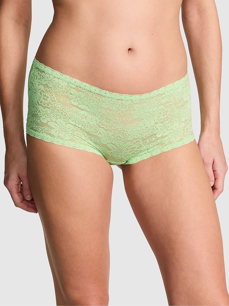 Lichtgroen - Victoria's Secret PINK Kanten slipje met bloemenprint - Image 1 of 3
