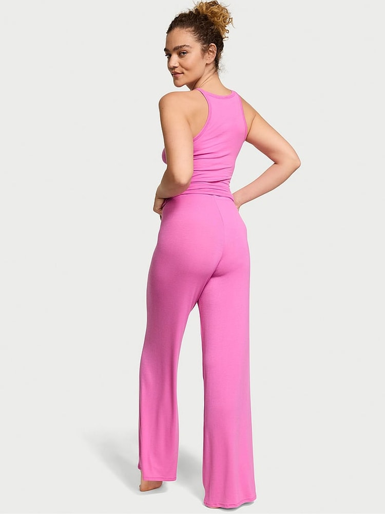 Victoria's Secret New Peony Pink Modal Rib Cami Long Pyjama Set - Image 2 of 3