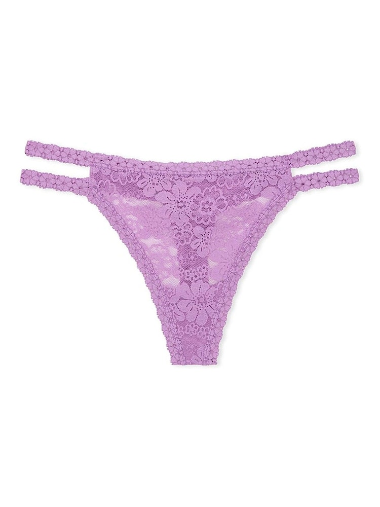 Grape Taffy paars - Victoria's Secret PINK Kanten slipje met bloemenprint - Image 3 of 3