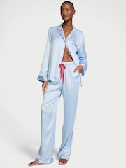 Victoria's Secret Light Blue Satin Long Pyjama Set - Image 1 of 3