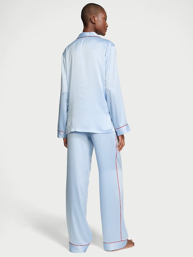 Victoria's Secret Light Blue Satin Long Pyjama Set - Image 2 of 3