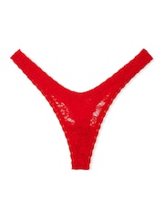 Victoria's Secret PINK Red Pepper Mini Scoop Thong Floral Lace Knickers - Image 3 of 4