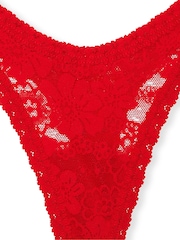 Victoria's Secret PINK Red Pepper Mini Scoop Thong Floral Lace Knickers - Image 4 of 4