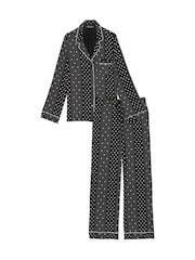 Victoria's Secret Black Dotted Stripe Modal Long Pyjama Set - Image 3 of 3