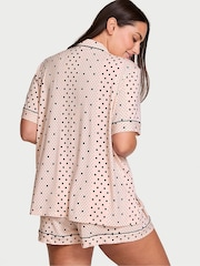 Victoria's Secret Purest Pink Dotted Stripe Modal Short Pyjama Set - Image 2 of 3