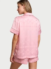 Victoria's Secret Pretty Blossom Pink Heart Pocket Satin Short Pyjama Set - Image 2 of 3